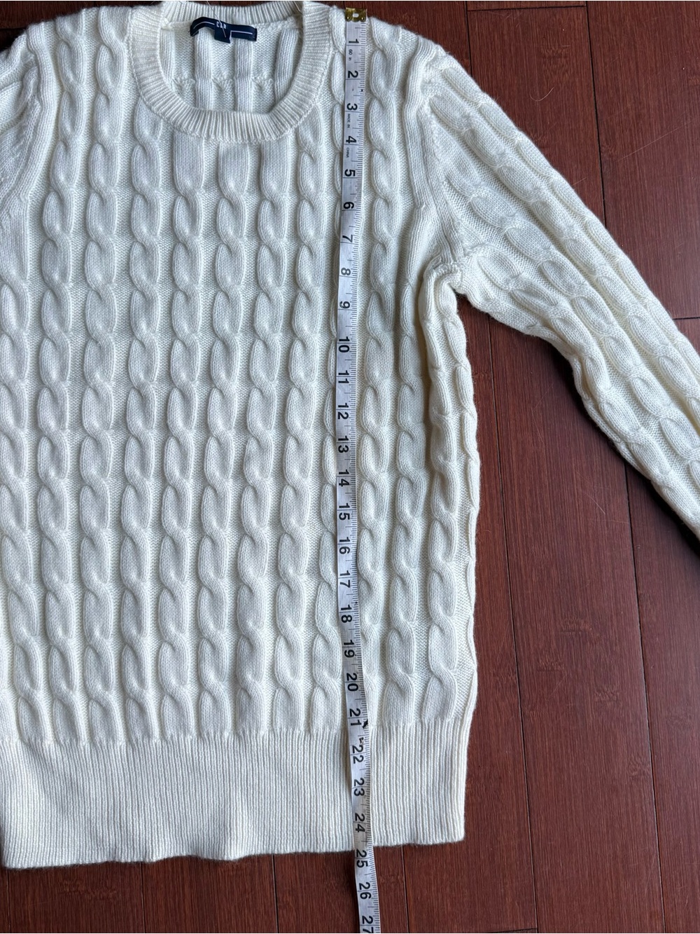 Vintage 90s GAP Ivory Cable Knit Angora Sweater BNWT - Size M - Picture 6 of 6